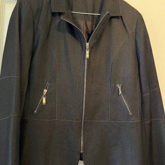 Ladies Charcoal Denim Look Jacket - Picture 1 of 5
